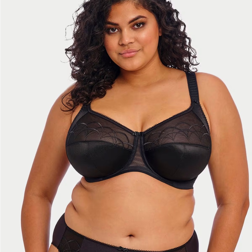 Elomi Bra Cate Black Underwire Bra 34 J Excellent Condition